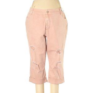 NWT Boutique Rose tan 20W skinny crop jeans. O2